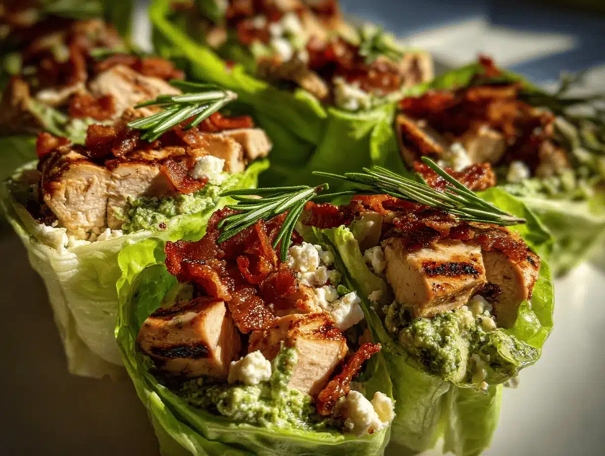 pesto chicken lettuce wraps preparation steps