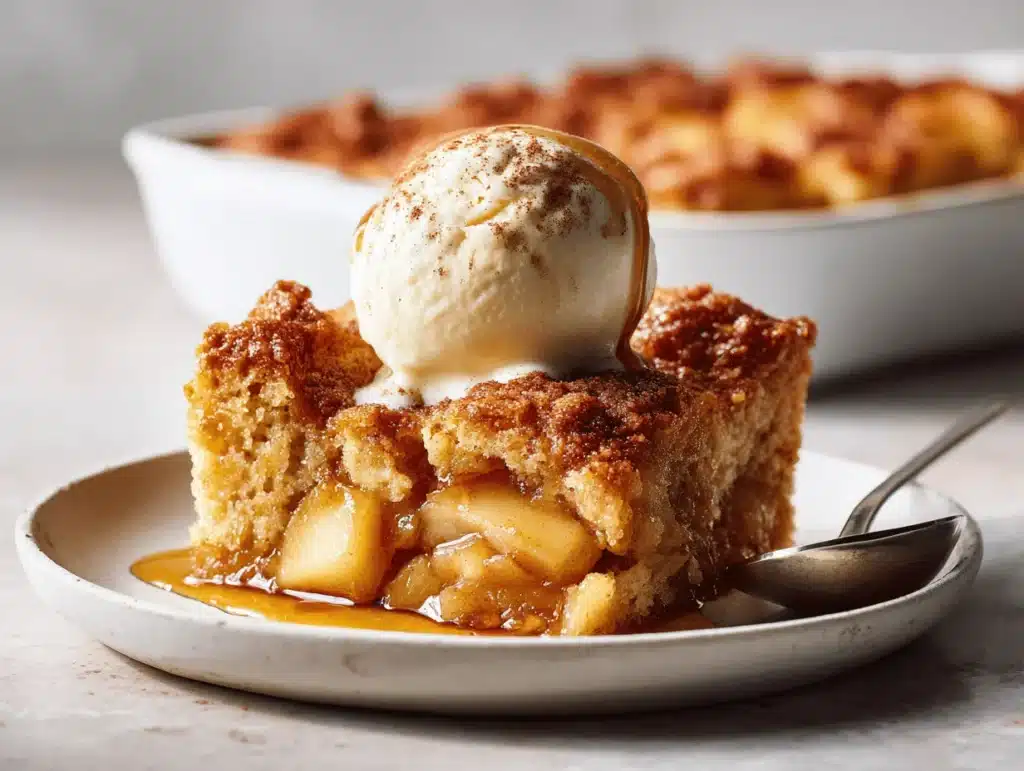 snickerdoodle apple dump cake - featured image